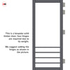 Hirahna Solid Wood Internal Door UK Made  DD0109C Clear Glass - Stormy Grey Premium Primed - Urban Lite® Bespoke Sizes