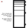 Revella Solid Wood Internal Door Pair UK Made DD0111C Clear Glass - Shadow Black Premium Primed - Urban Lite® Bespoke Sizes