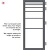 Revella Solid Wood Internal Door UK Made  DD0111F Frosted Glass - Stormy Grey Premium Primed - Urban Lite® Bespoke Sizes