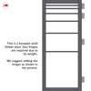 Revella Solid Wood Internal Door Pair UK Made DD0111F Frosted Glass - Stormy Grey Premium Primed - Urban Lite® Bespoke Sizes