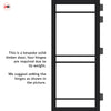 Ebida Solid Wood Internal Door Pair UK Made DD0113C Clear Glass - Shadow Black Premium Primed - Urban Lite® Bespoke Sizes