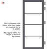 Firena Solid Wood Internal Door UK Made  DD0114C Clear Glass - Stormy Grey Premium Primed - Urban Lite® Bespoke Sizes