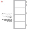 Florence Solid Wood Internal Door Pair UK Made DD0114C Clear Glass - Mist Grey Premium Primed - Urban Lite® Bespoke Sizes