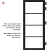 Florence Solid Wood Internal Door Pair UK Made DD0114C Clear Glass - Shadow Black Premium Primed - Urban Lite® Bespoke Sizes
