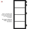 Firena Solid Wood Internal Door UK Made  DD0114F Frosted Glass - Shadow Black Premium Primed - Urban Lite® Bespoke Sizes