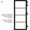 Florence Solid Wood Internal Door UK Made  DD0114F Frosted Glass - Shadow Black Premium Primed - Urban Lite® Bespoke Sizes
