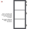 Iretta Solid Wood Internal Door Pair UK Made DD0115C Clear Glass - Stormy Grey Premium Primed - Urban Lite® Bespoke Sizes
