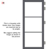 Iretta Solid Wood Internal Door UK Made  DD0115C Clear Glass - Stormy Grey Premium Primed - Urban Lite® Bespoke Sizes