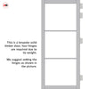 Iretta Solid Wood Internal Door Pair UK Made DD0115F Frosted Glass - Mist Grey Premium Primed - Urban Lite® Bespoke Sizes