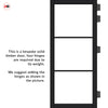 Iretta Solid Wood Internal Door Pair UK Made DD0115C Clear Glass - Shadow Black Premium Primed - Urban Lite® Bespoke Sizes