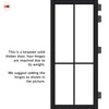 Kora Solid Wood Internal Door UK Made  DD0116F Frosted Glass - Shadow Black Premium Primed - Urban Lite® Bespoke Sizes