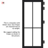 Kora Solid Wood Internal Door Pair UK Made DD0116F Frosted Glass - Shadow Black Premium Primed - Urban Lite® Bespoke Sizes