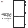 Kora Solid Wood Internal Door Pair UK Made DD0116C Clear Glass - Shadow Black Premium Primed - Urban Lite® Bespoke Sizes