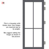 Kora Solid Wood Internal Door Pair UK Made DD0116T Tinted Glass - Stormy Grey Premium Primed - Urban Lite® Bespoke Sizes