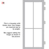 Kora Solid Wood Internal Door Pair UK Made DD0116T Tinted Glass - Mist Grey Premium Primed - Urban Lite® Bespoke Sizes