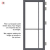 Lerens Solid Wood Internal Door UK Made  DD0117C Clear Glass - Stormy Grey Premium Primed - Urban Lite® Bespoke Sizes