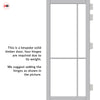 Lerens Solid Wood Internal Door UK Made  DD0117C Clear Glass - Mist Grey Premium Primed - Urban Lite® Bespoke Sizes