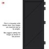 Aria Panel Solid Wood Internal Door UK Made  DD0124P - Shadow Black Premium Primed - Urban Lite® Bespoke Sizes