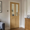 London 2 Pane Oak Internal Door - Clear Glass