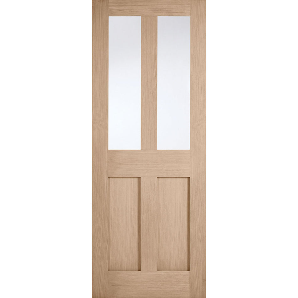 London Oak Internal Door - Clear Glass - Prefinished