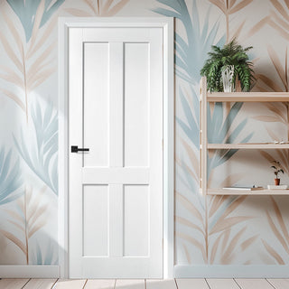 Image: EasiKit Internal Door and Frame Kit - London 4P Internal Door - White Primed