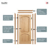 EasiKit Internal Door and Frame Kit - Louis Oak Internal Door - Raised Mouldings