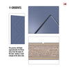 Top Mounted Black Sliding Track & Solid Wood Door - V-Line® Grooved Flush Door V031 - Premium Primed - Six Colour Options