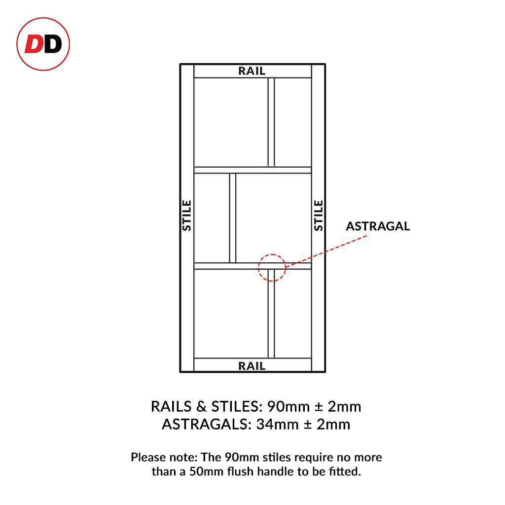 Top Mounted Black Sliding Track & Solid Wood Door - Eco-Urban® Milan 6 ...