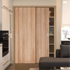 Minimalist Wardrobe Door & Frame Kit - Two Wexford Oak Panel Doors - Unfinished