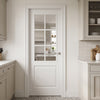 Moulded Berlin 6 Pane White Internal Door - Clear Glass - Prefinished