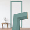 Made to Size Single Fire Door Frame and Modern Architrave Kit in Sage Sky Primed MDF - Suits 30 Minute Fire Doors