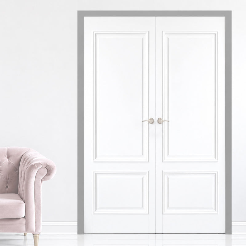 Made to Size Thruframe Interior Mist Grey Primed Door Lining Frame - Suits Double Doors