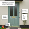 Malton External 2L Hardwood Front Door - Stippolyte Double Glazing - Colour Options