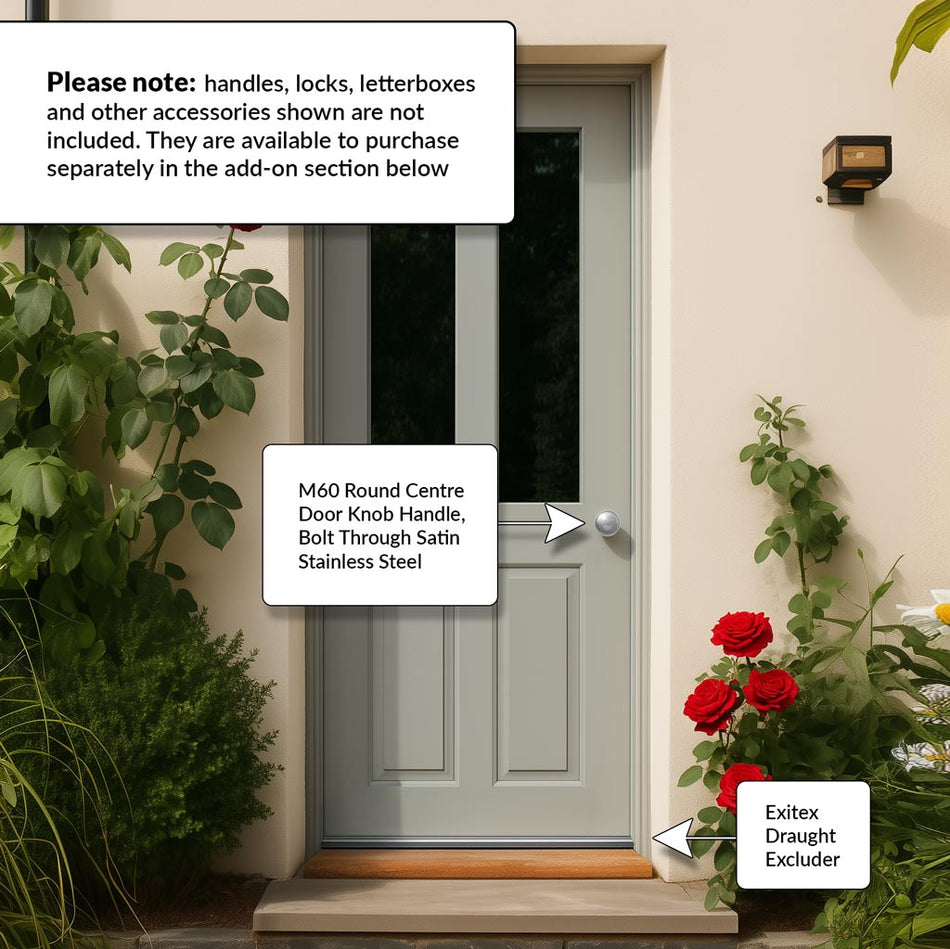 Malton External 2L Hardwood Front Door - Clear Double Glazing - Colour Options