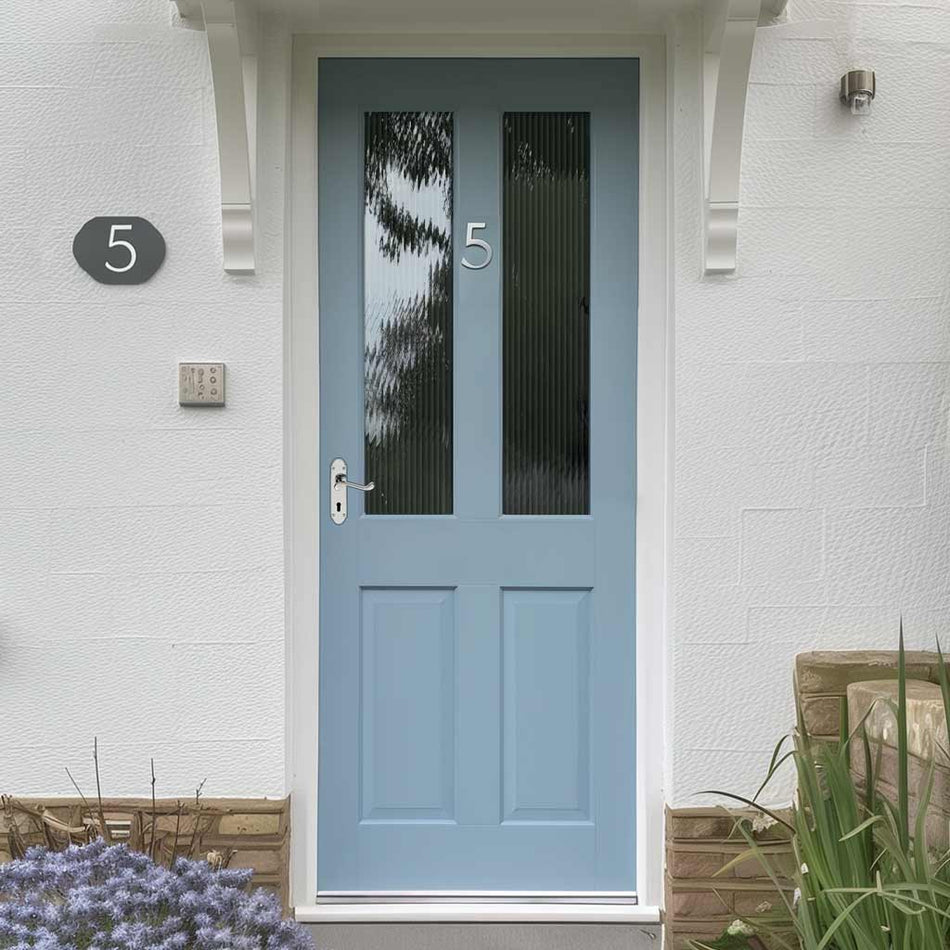 Malton Sterling Exterior Hardwood Door - Reeded Toughened Double Glazing