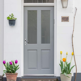 Image: Malton Sterling Hardwood Back Door - Stippolyte Toughened Double Glazing