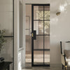 Malvern Black Single Evokit Pocket Door - Clear Glass - Prefinished