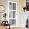 Manchester 3 Pane Solid Wood Internal Door UK Made DD6306 - Clear Reeded Glass - Eco-Urban® Cloud White Premium Primed