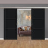 Double Sliding Door & Premium Wall Track - Eco-Urban® Manchester 3 Panel Doors DD6305 - 6 Colour Options