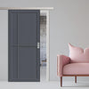 Single Sliding Door & Premium Wall Track - Eco-Urban® Marfa 4 Panel Door DD6313 - 6 Colour Options