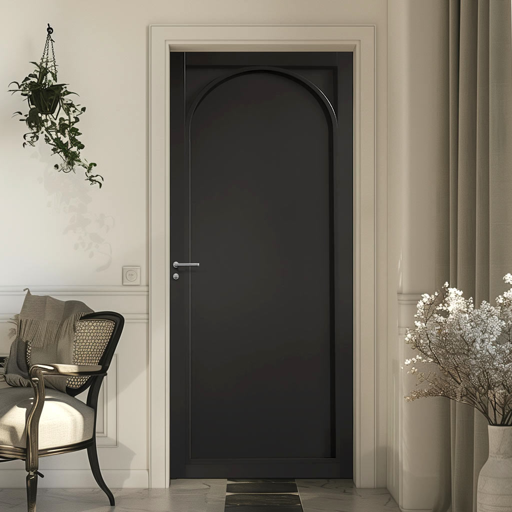 Melrose Panel Black Internal Door - Prefinished