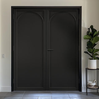 Image: Melrose Panel Black Internal Door Pair - Prefinished