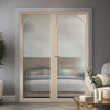 Melrose Blonde Oak Internal Door Pair - Reeded  Glass - Prefinished
