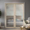 Melrose Blonde Oak Internal Door Pair - Reeded  Glass - Prefinished