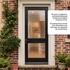 Meranti Wooden 2XGG Exterior Door - Reeded Toughened Double Glazing