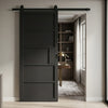 Top Mounted Black Sliding Track & Door - Industrial Metro Black Panel Internal Door - Prefinished
