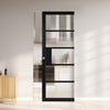 Metro Black Industrial Single Absolute Evokit Pocket Door with Reeded  Glass - Prefinished