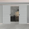 Double Sliding Door & Premium Wall Track - Eco-Urban® Metropolitan 7 Panel Doors DD6405 - 6 Colour Options