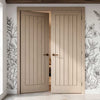Mexicano Blonde Oak Internal Door Pair - Vertical Lining - Prefinished