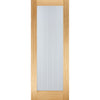 Mexicano Pattern 10 Oak Internal Door - Clear Glass Frosted Lines - Prefinished